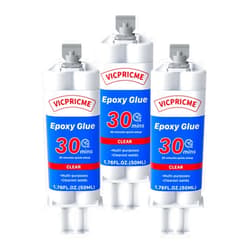 Flinemon Plastic Glue, Ceramic Glue Repair 1.76 oz 2 Part Epoxy Resin Clear, 30 Minute Epoxy Super Glue for Plastic, Metal Ceramic Glass Stone Fishing rods Wood Furniture Liquid Metal Filler Shoe Glue