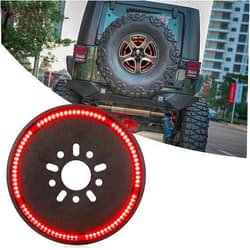 Tänzedzm Spare Tire Brake Light, Back Tire Light, Third Brake Light, Rear Wheel Lights Tail Light, Compatible for Jeep Wrangler JL JK 2007-2018 2018-2019 1987-2021 JKU JLU, Red Light
