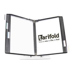 Tarifold® Desktop Reference and Display System, 10 Double-Sided Pockets, Antimicrobial, Letter-Size, Black Pockets (DA271)