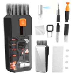 Ordilend Keyboard Cleaning Kit Laptop Cleaner, All-in-One Computer Camera Cleaning Kits Brush Tool, Multi-Function PC Electronic Cleaner for iPad iPhone Pro Earbuds Camera Monitor with Patent, Black