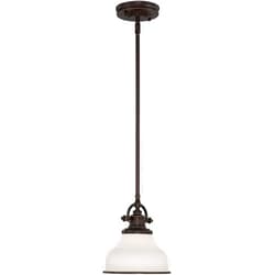 Quoizel GRT1508PN Grant Classic Americana Opal Etched Glass Mini Pendant Lighting, 1-Light 100 Watt, 10