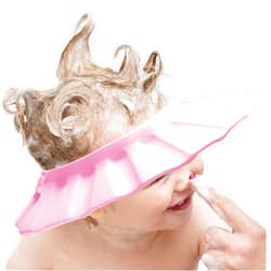 KOMIDK Baby Shower Cap Soft Adjustable Baby Bath Head Cap Visor for Washing Hair Shower Bathing Protection Bath Cap for Toddler, Baby, Kids, Children (Pink)