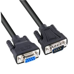 DTech 6ft DB9 RS232 Serial Cable Male to Female Extension Simple Null Modem Cord Cross TX RX Line 2 Pin Crossed for Computer Switch Router Data Communication (6 Feet, Black)