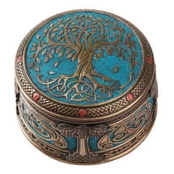 Veronese Design 4 Inch Spiritual Tree of Life Cold Cast Resin Bronze Finish Trinket Jewelry Box
