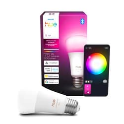 Philips Hue Smart LED A19 Bulb 1-Pack, White & Color Ambiance, E26 Base, 10.5W, Full Spectrum Light 1000K-20000K, 1100 Lumens, Dimmable, Works with Alexa, Google, Apple