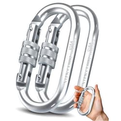 EOSVAP 25kN Climbing Carabiner – UIAA CE Rated 5620LB – Heavy Duty Twist Locking Carabiner Clip - Industrial Strength Large Steel Oval Caribeaner - Rock Climbing Caribeener Clips for Rigging, Ropes