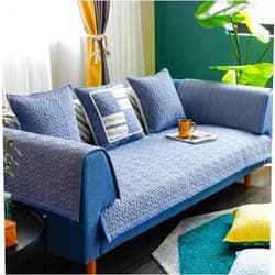 FONSMAY U Shape Couch Sofa Slipcover Cotton Elastic Bottom Couch Slip Cover Dual Waterproof Furniture Stain Protector Couch Sofa Cover for Pets Dog Cat