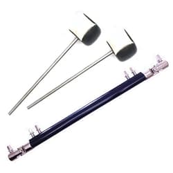 TUOREN Double Bass Drum Pedal Beater 2pcs with Kick Drum Pedal Drive Shaft Arm Compatible with Percussion Instrument Parts (Black)