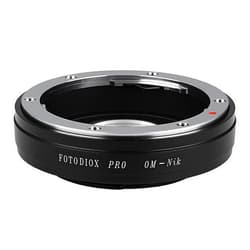 Fotodiox Pro Lens Mount Adapter, Selective 35mm Olympus Zuiko Lens to Nikon Camera Adapter (Please See Compatible Lens List), OM-Nikon Pro