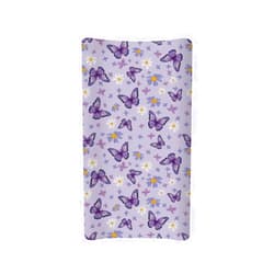 Tongluoye Butterfly Purple Changing Table Cover for Boy Girl Flower Changing Pad Covers Infant Stretchy Diaper Change Table Sheets for Baby Changing Pad Mats Covers Safe and Snug 32''x16''
