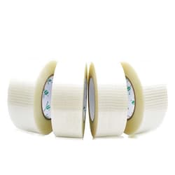 BOMEI PACK 4 Rolls Bi Directional Filament Tape, Fiberglass Filament Strapping Tape, for Shipping and Packing, 5.9mil x 2inch x 55yds