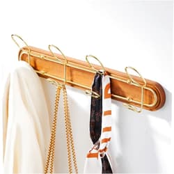 KooNiosio Wooden Coat Rack Wall Mount, Cothes Hook, Decorative Wood Hooks,Coat Hanger Wall Mount for Hanging Jacket,Hat (Gold)