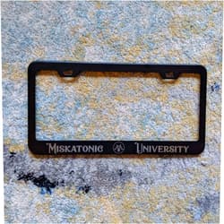 ZIMBRO License Plate Frames Homao Aluminum License Plate Frame Miskatonic University - HP Lovecraft Inspired - Metal Laser Etched License Plate Frame Car Licenses Plate Covers Holders for US Vehicles
