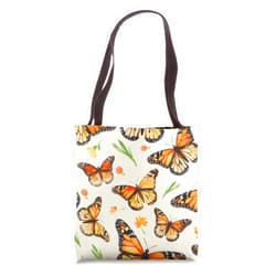 Modern Aesthetic Design Studio Monarch Butterfly Watercolor Painting - Vibrant Wildlife Art Tote Bag