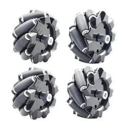Moebius 80mm High Hardness Plastic Mecanum Wheel Omni-Directional Smart Robot Car with 6mm hubs for Arduino Rasbperry Pi DIY STEM Toy (80mm 2 Left 2 Right)