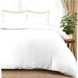 Utopia Bedding Seersucker Duvet Cover Cal King Size Set - 1 Duvet Cover 2 Pillow Shams - 3PC Comforter Cover Zipper Closure - Soft Microfiber 104