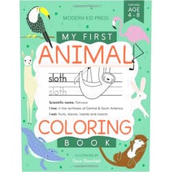 Modern Kid Press,Stacie Bloomfield My First Animal Coloring Book for Kids Ages 4-8: Learn Fun Facts, Practice Handwriting and Color Hand Drawn Illustrations | Preschool, Kindergarten ... (Educational Coloring Books for Kids)