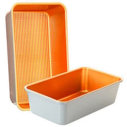 LUCYCAZ Non-Stick Heavy Duty Bread Loaf Pan Set, 9 x 5 Inch Carbon Steel Loaf Pans for Baking, Bread Pans for Homemade Bread, Cakes, Lasagna, Meatloaf, 2-Piece, Copper