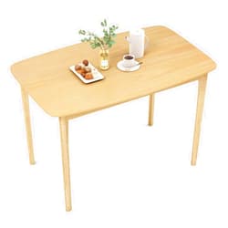 Giantex Rectangular Dining Table, Mid Century Modern Kitchen Table, Vintage Coffee Table W/Tabletop & Solid Wood Legs, Wood Farmhouse Table (Natural)