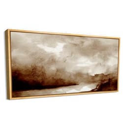 SIGNFORD Extra Large Framed Canvas Print Wall Art Moody Landscape Sepia Toned Illustrations Modern Art Calm Warm for Living Room, Bedroom, Office - 60