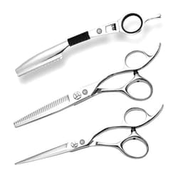 Saki Shears Saki Ha Professional Hair Shears Set 6.0 Inch - Includes Hair Scissors, Thinning Shears and Razor - Handmade from Japanese Steel