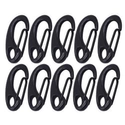 Bytiyar 10 PCS 1.25 inch Metal Small Snap Hook Clips with Mini Fixed Eye-Hole Egg Shape Spring Hook Clasps Carabiners Quick Link Keychain Buckles for Pet Clips Id Tag Holder, Black
