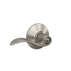 Schlage F40 ACC 619 Accent Door Lever, Bed & Bath Privacy Lock, Satin Nickel