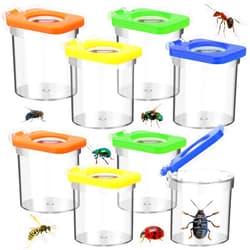 Halloscume 8 Pack Bug Viewer for Kids with Tweezers Magnifying Box Observation Kit Container Cage Jar for Science Nature Exploration Collecting Kit