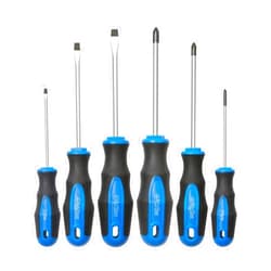 ROTATION 6PCS Magnetic Tip Screwdriver Set, 3 Phillips and 3 Flat, Professional Cushion Grip | 6-Piece Hand Tools Set