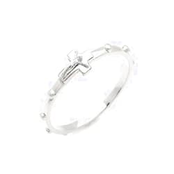 Religious Gift Catholic Unisex Rosary Ring with Crucifix Stainless Steel Catholic Beads Ring