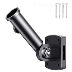ESTTOP Flag Pole Holder Adjustable, Multi-Position Mounting Bracket with Hardwares, Flag Pole Holder for Outside House, Premium Aluminum Alloy Water Resistant Rust Free Flagpole Holder (Black)
