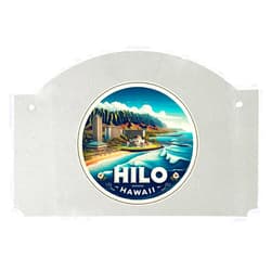 R and R Imports Hilo Hawaii Souvenir Home Decoration Wood sign flat with string