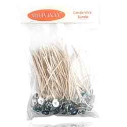 MILIVIXAY 100pcs ECO 16 Wicks for Soy Candles, 6.0inch Cotton & Paper Candle Wicks, Pre-Waxed and Tabbed ECO Wicks for Soy Candles Making.