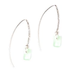 EcoSeaCo Sea Glass Sweep Earrings (Seafoam) - Sterling Drop Earrings by EcoSeaCo, using recycled and sustainable material. Handmade in the USA