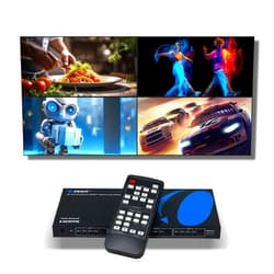 OREI 4K 4x4 Seamless HDMI Matrix Switch 1080P Video Wall Controller Processor Upto 4K 30hz 4:2:0-180 Degree Rotation via RS-232, Bezel, HDCP 1.4, UltaHD 2x2, 1x4, 1x2, 4x1 Remote Control (HDS-404VW)