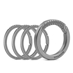 TISUR Titanium Keychain Rings, Split Side Pushing Key Rings Heavy Duty Black Key Ring For Key Chain Carabiner Dog Tag Ring