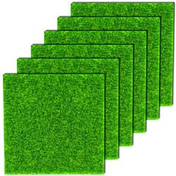 KISEER 6 Pack Fairy Garden Grass 6 x 6 Inches Miniature Artificial Craft Grass for Dollhouse Ornament DIY Decoration