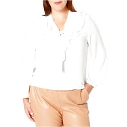 Kasper Women's Ruffled Blouse W/Tie Front