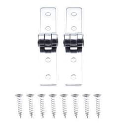 RLECS 2PCS Furniture Door and Window Hinge 304 Stainless Steel Flush Hinge Silver Folding Butt Hinge Length 86MM/3.38Inch Suitable for Folding Door and Window Cabinet Storage and DIY Wooden Box