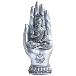 Pigort Buddha Statue Home and Garden Zen Lotus Decorative Sculpture Praying Collectibles Figurines,Home Decoration for Self 9.1 in, Resin