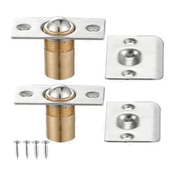 SOMIMOSA Closet Door Ball Catch Hardware, Stainless Steel Catch Adjustable with Strike Plate, Brushed Satin Finish 2 Pack, HBC100-P2