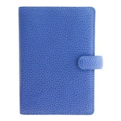 Filofax Finsbury Organizer, Mini Size, Vista Blue - Traditional Grained Leather, Five Rings, Week-to-View Calendar Diary, Multilingual, 2024 (C029504-24)