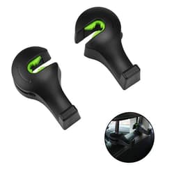 LivTee Car Back Seat Headrest Hook, 2-Pack Car Seat Accessory for Coats Umbrellas Grocery Bags Handbag & More, Black