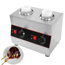 PreAsion 110V Cheese Sauce Warmer Jam Heat Preservation Machine 2 Pot Cheese Chocolate Sauce Heater Electric Sauce Warmer