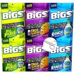 Ab_general Bigs Sunflower Seeds Variety Pack: Ranch, Dill Pickle, and Taco Bell Taco Supreme - 2 Bags per flavor 5.35 oz./ea. (Pack of 6) + BONUS Seed Cracker