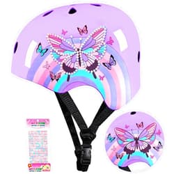 Lemmeko Kids Bike Helmet Adjustable Youth Toddler Helmet with DIY Stickers for Girls Age 3-5-8-14 Years for Bicycle Scooter Skateboard Roller Skating