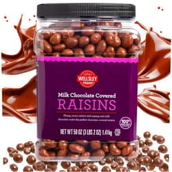 Wellsley Farms Milk Chocolate Covered Raisins, 3 lbs 2 oz - Creamy Milk Chocolate & Sweet Sun-Dried Raisins, Kosher & Gluten-Free