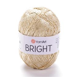 YarnArt Bright Metallic Shiny Yarn - 80% Polyamide 20% Metallic Polyester, 90g - Ideal for Summer Tops, Shawls, Bags, Hats, Crochet & Lace Projects - Soft & Durable, 340m, 4mm Needle & Hook Size (101)