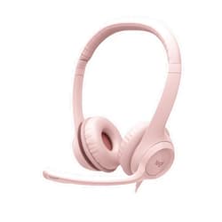 Logitech H390 Wired Headset for PC/Laptop, Stereo Headphones with Noise Cancelling Microphone, USB-A, in-Line Controls for Video Meetings, Music, Gaming and Beyond - Rose (Renewed)