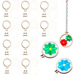SPENCER SPENCER HAPPUCATION Mini Embroidery Hoops - 1 Inch Small Round Wooden Embroidery Frame Circle Cross Stitch Hoop Ring for Cross Stitch Frame Handy Sewing Arts DIY Pendant Crafts Tool (20 PCS)